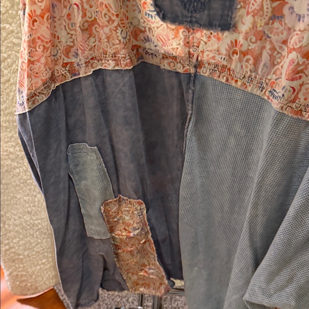 Boho Patchwork Button-Up Shirt - image 5